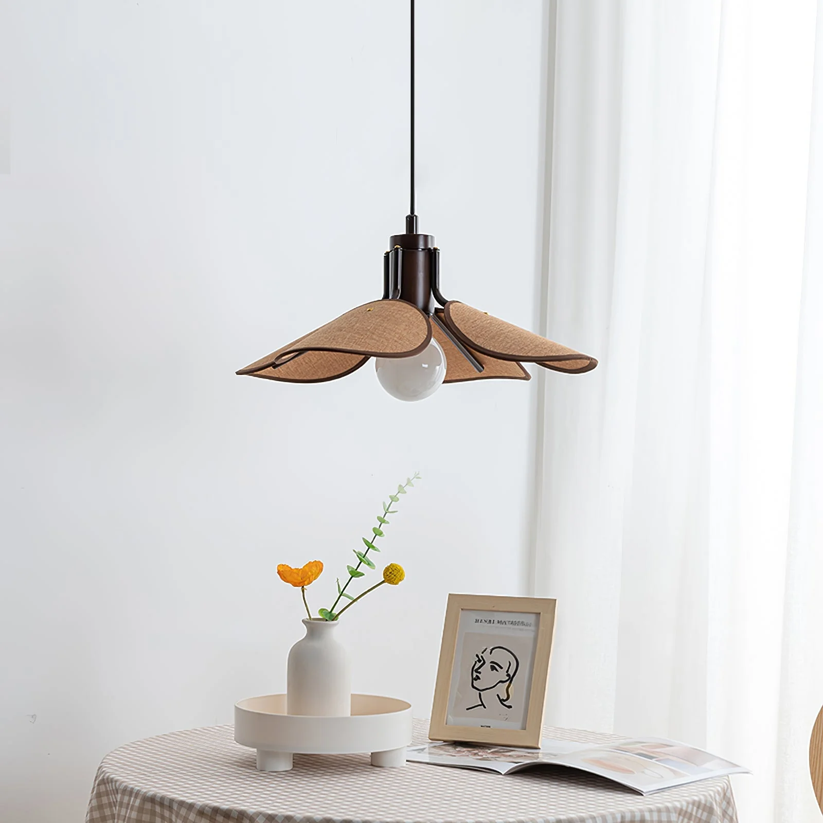 Delfina Retro Fabric Pendant Light - Image 5