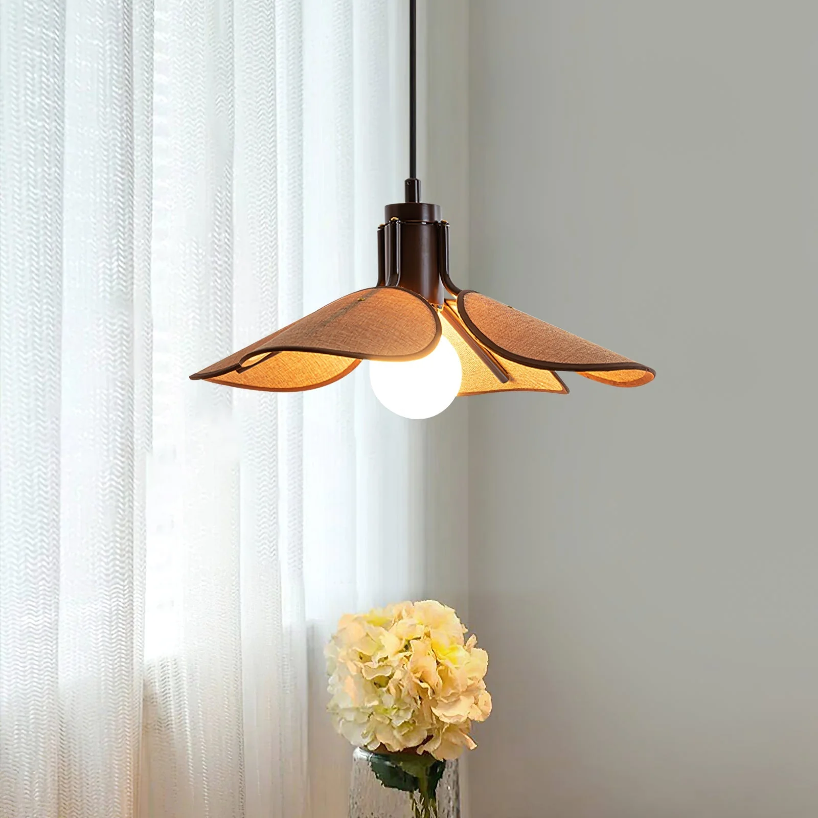 Delfina Retro Fabric Pendant Light - Image 6