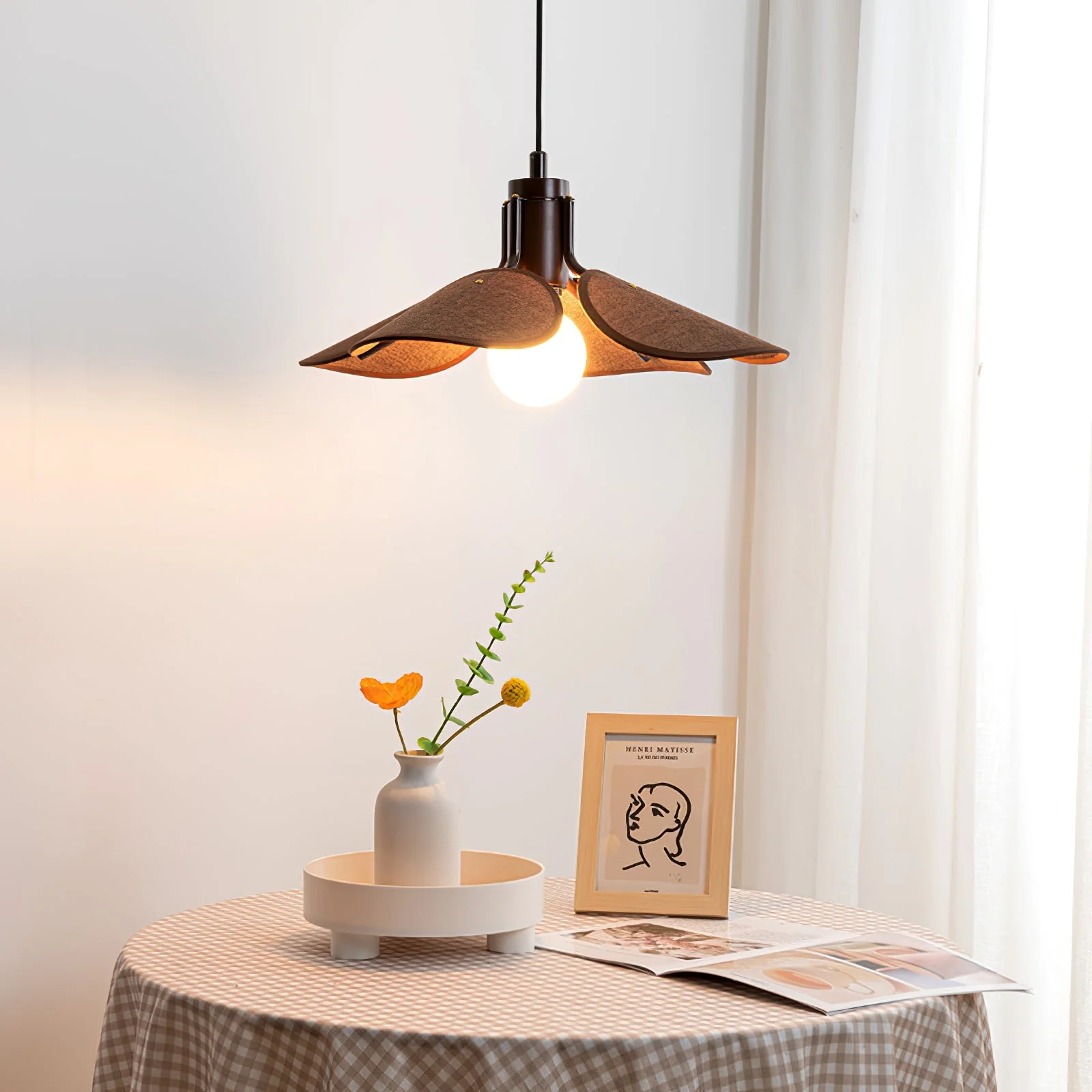 Delfina Retro Fabric Pendant Light - Image 7