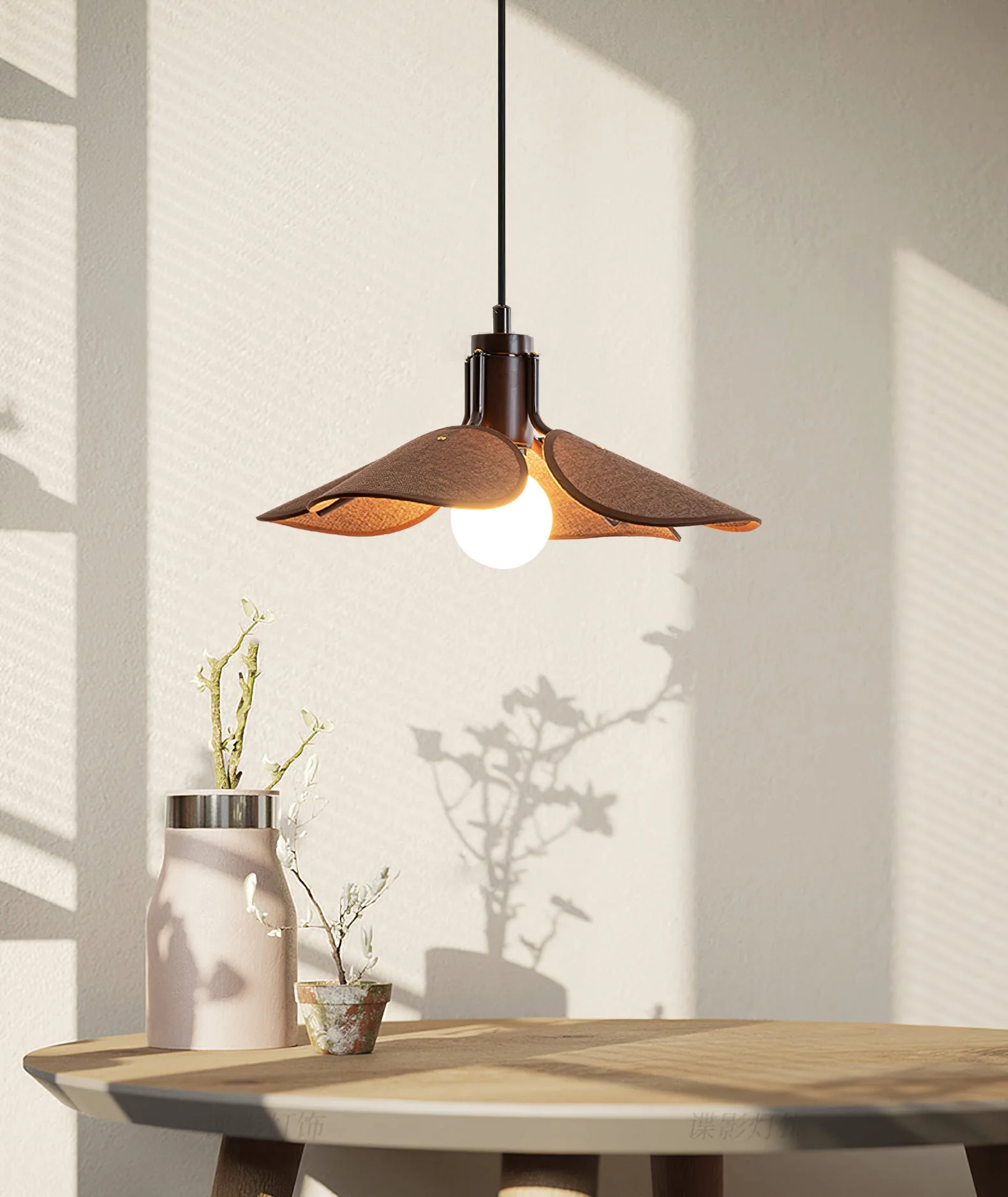 Delfina Retro Fabric Pendant Light - Image 9