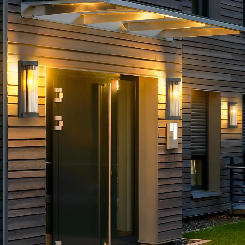 Denise Creative LED Modern Solar Glass Outdoor Wall Lights