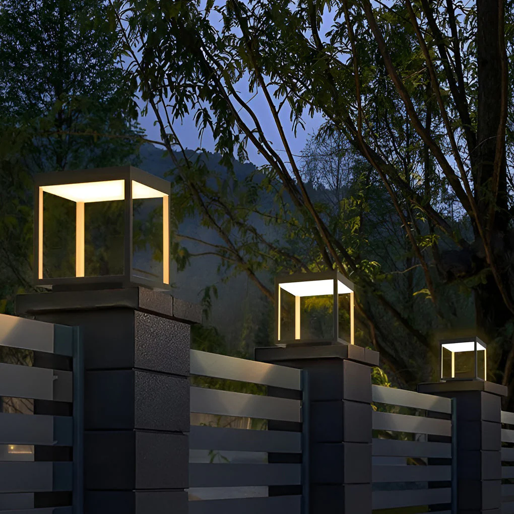 Diane Modern Frame Pier-Mounted Steel Outdoor Post Light - Image 3