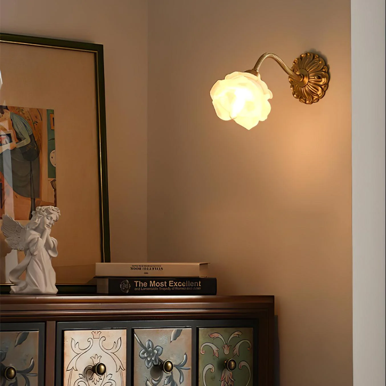 Drifte Brass Floral Luxury Wall Lamp - Image 17