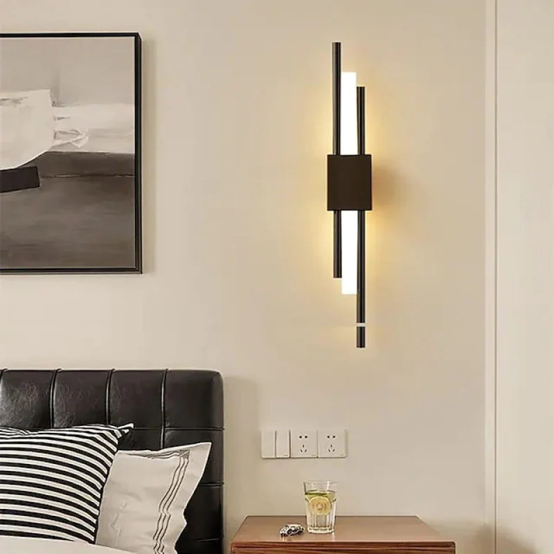 Dune Modern Bar Metal LED Wall Lamp, Black/Gold - Image 4