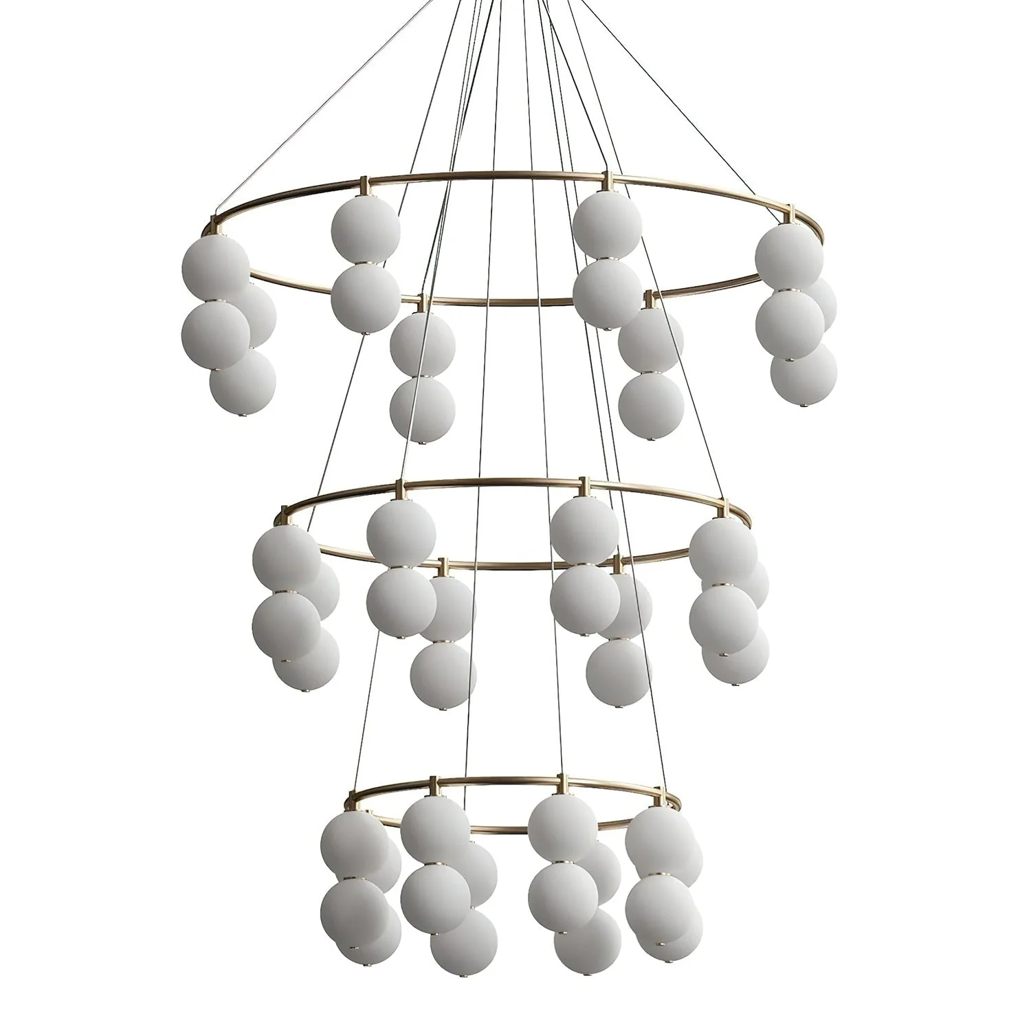 Echo Contemporary Brass Glass Chandelier - Image 10