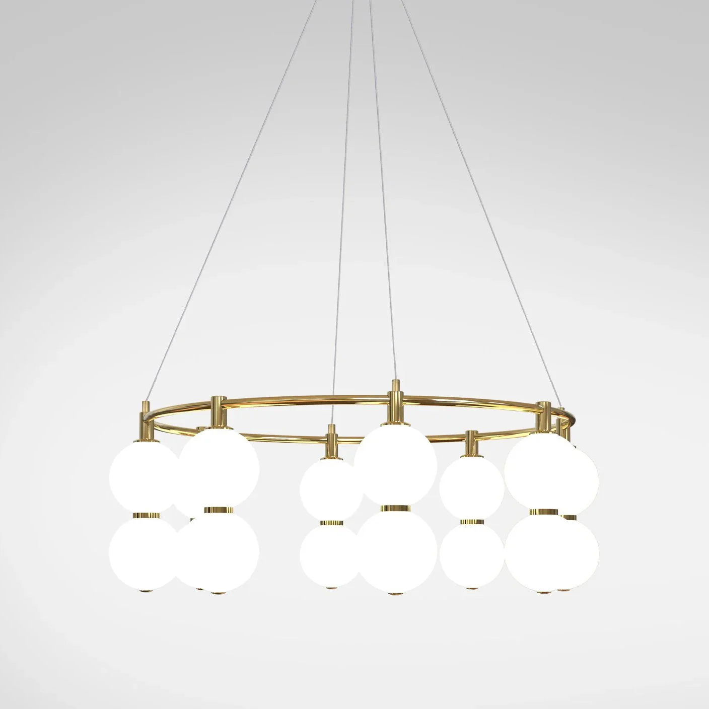 Echo Contemporary Brass Glass Chandelier - Image 11