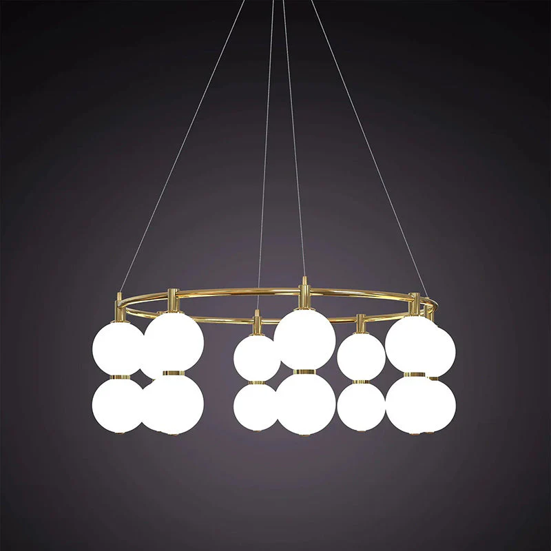 Echo Contemporary Brass Glass Chandelier - Image 12