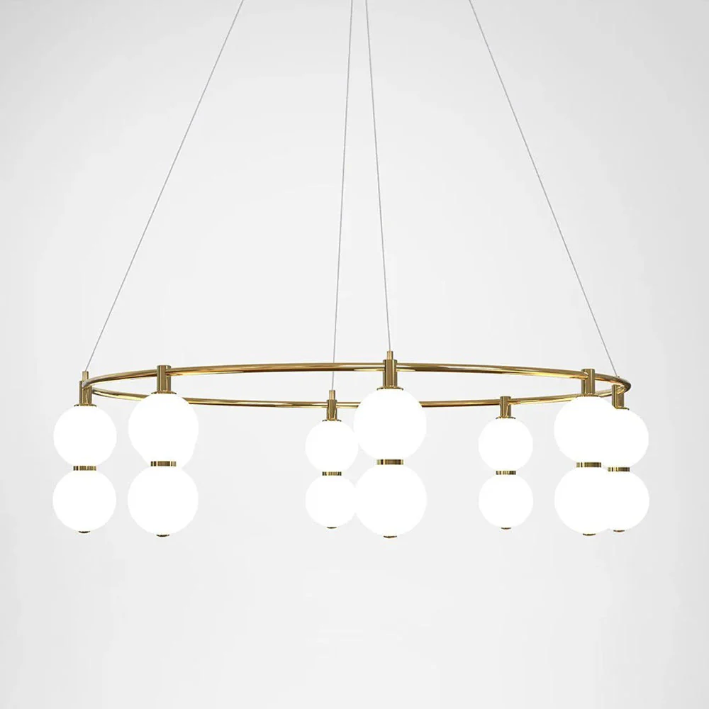 Echo Contemporary Brass Glass Chandelier - Image 13