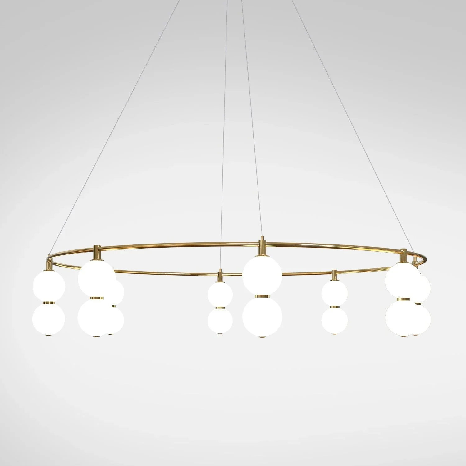 Echo Contemporary Brass Glass Chandelier - Image 15
