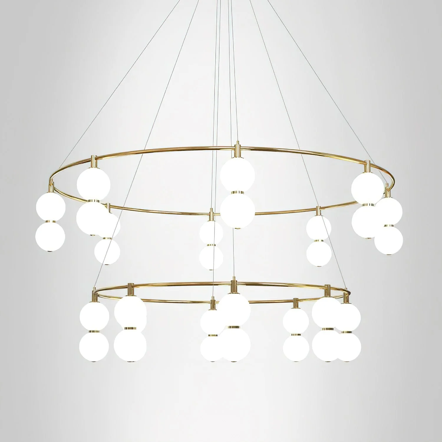 Echo Contemporary Brass Glass Chandelier - Image 17