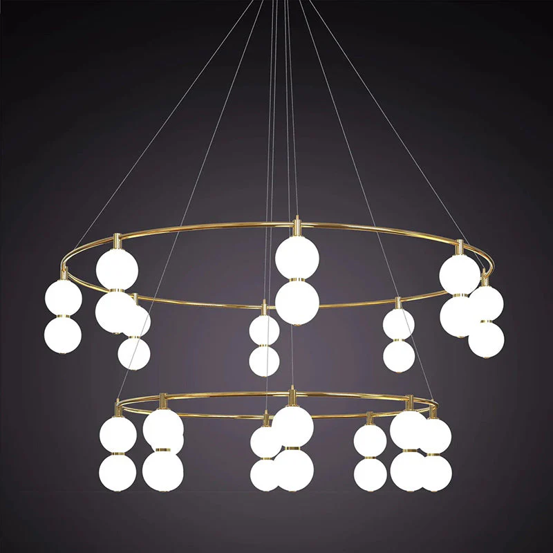 Echo Contemporary Brass Glass Chandelier - Image 18