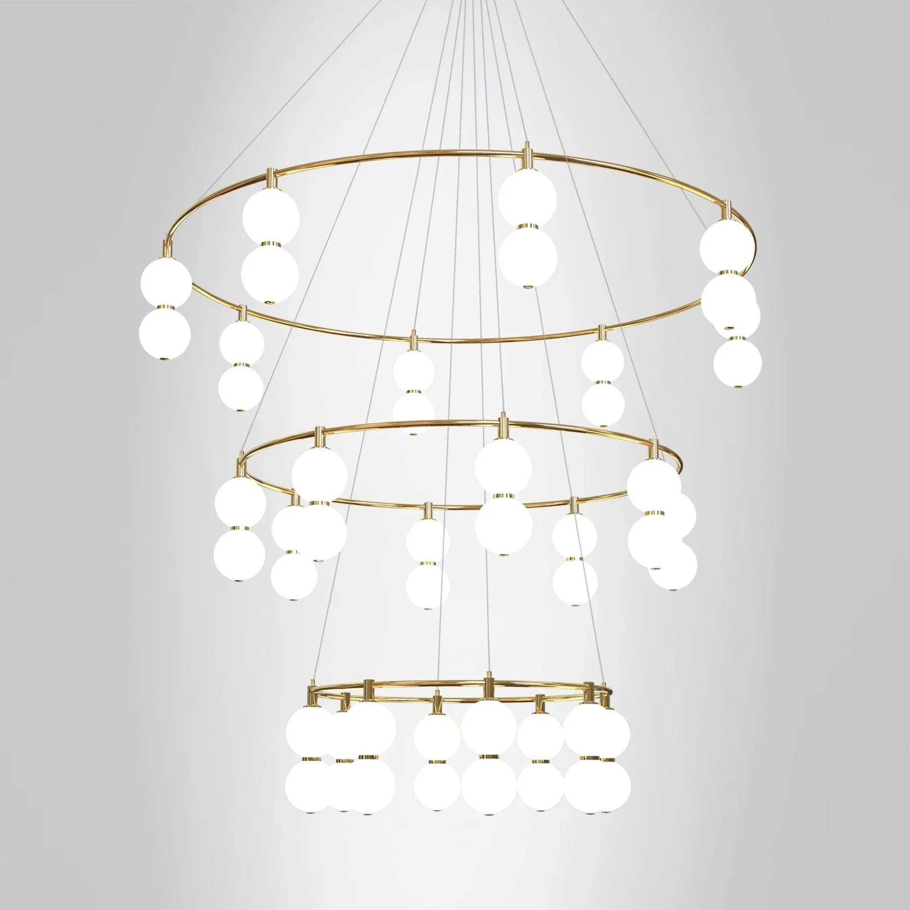 Echo Contemporary Brass Glass Chandelier - Image 19