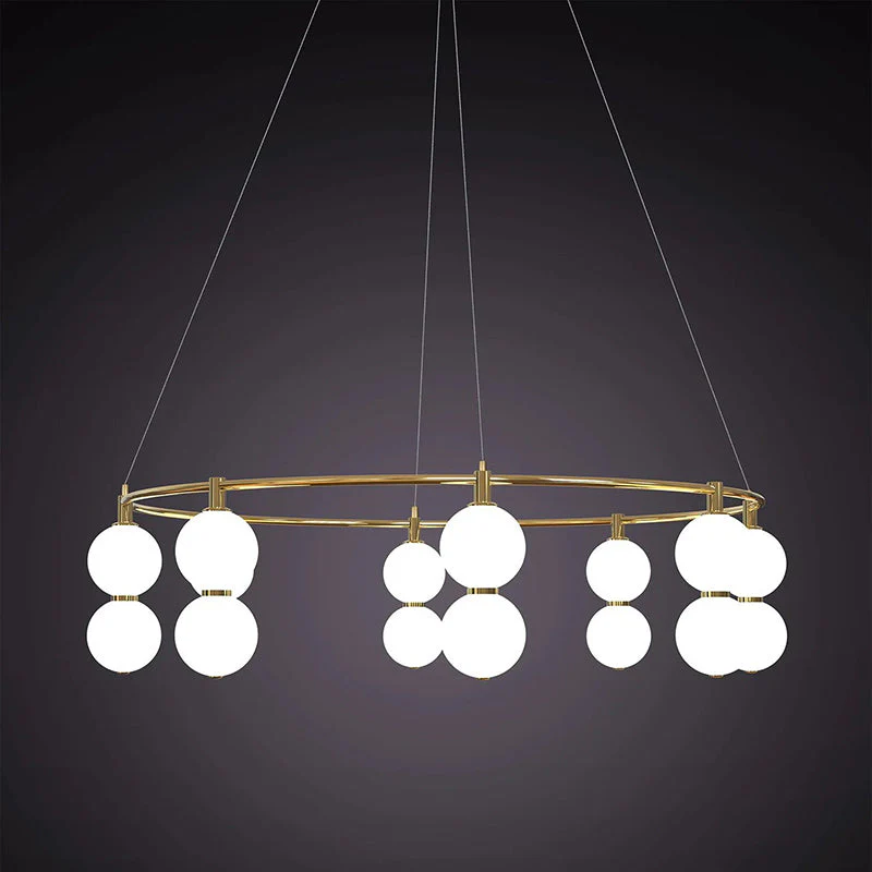 Echo Contemporary Brass Glass Chandelier - Image 22