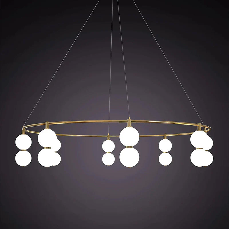 Echo Contemporary Brass Glass Chandelier - Image 23