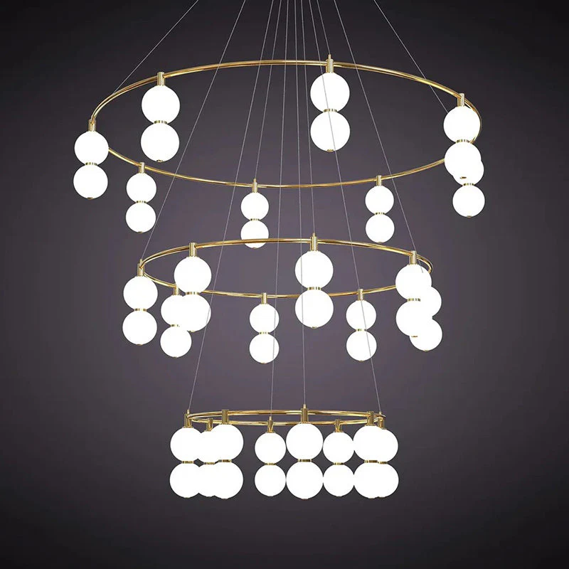 Echo Contemporary Brass Glass Chandelier - Image 25