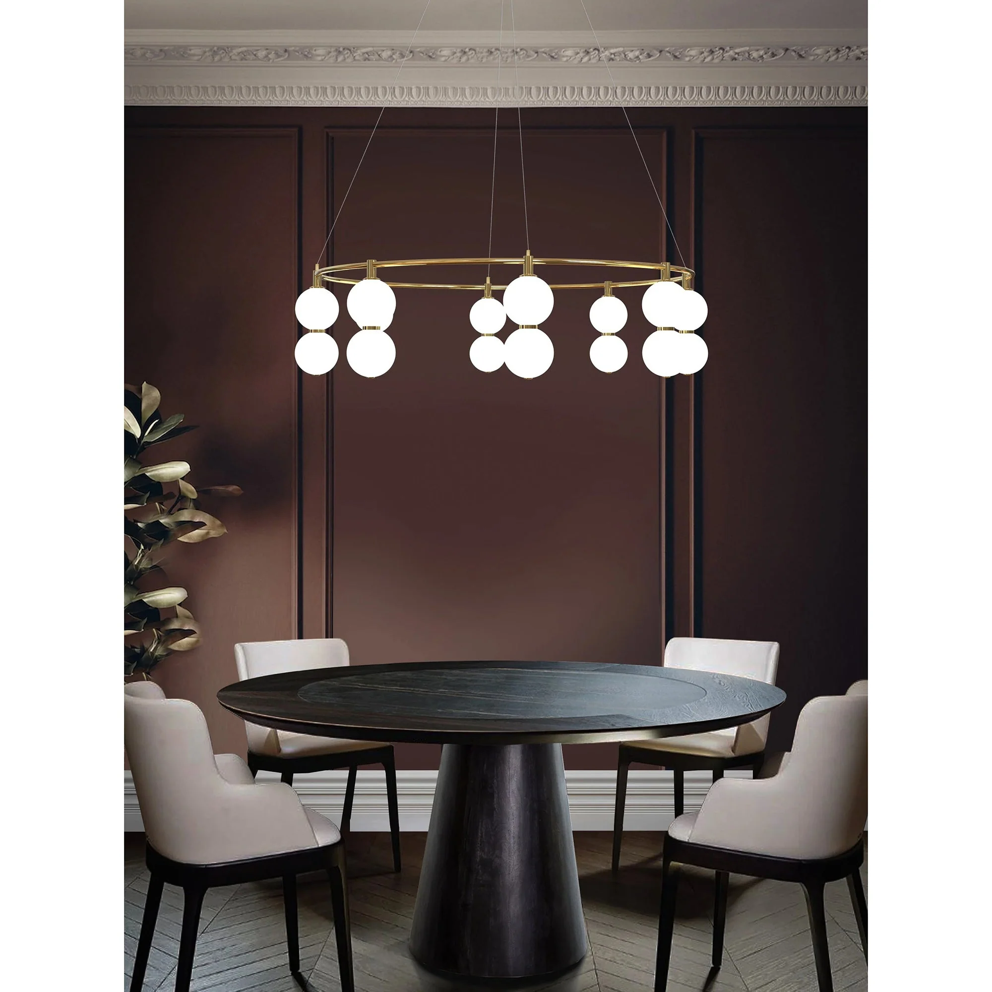 Echo Contemporary Brass Glass Chandelier - Image 5