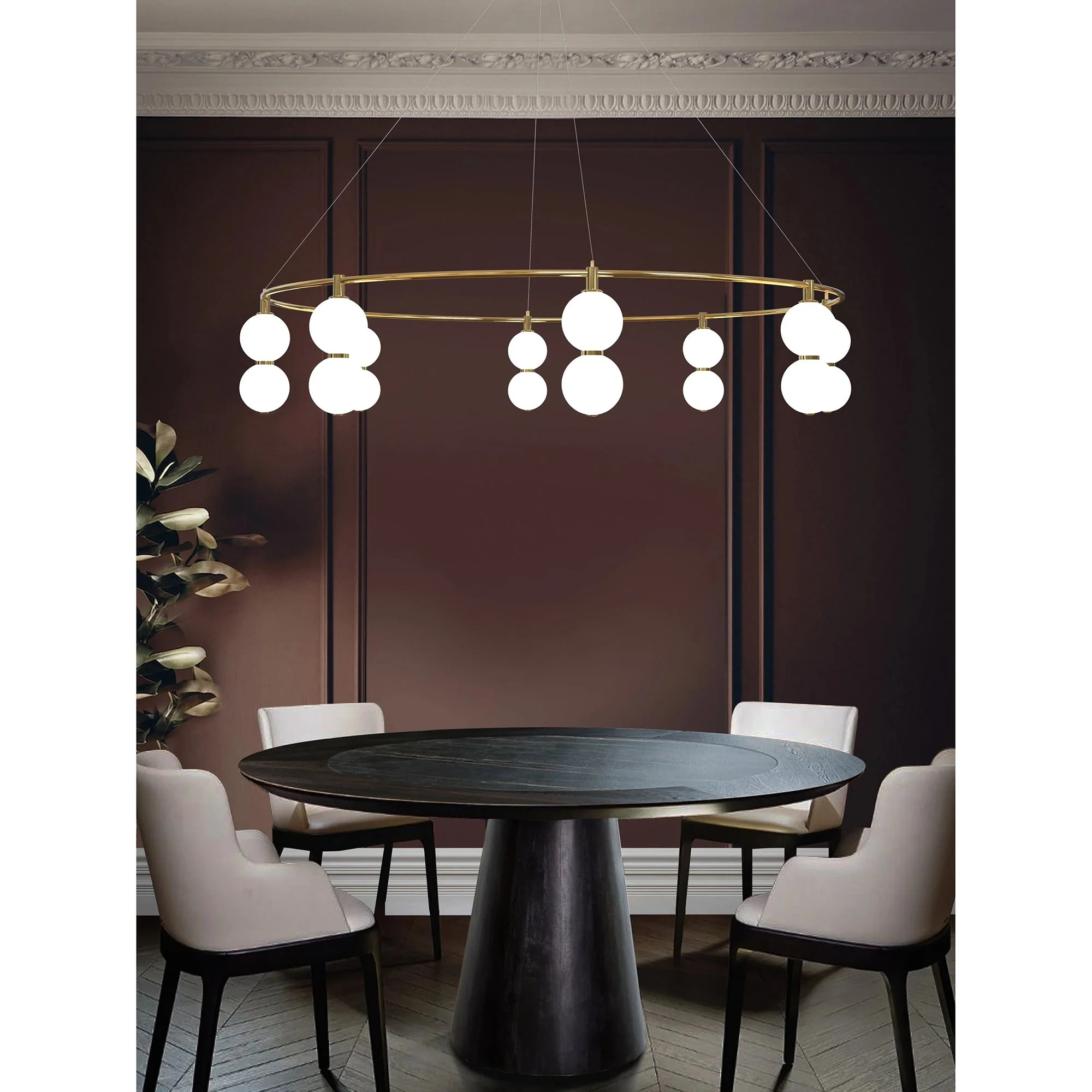 Echo Contemporary Brass Glass Chandelier - Image 8