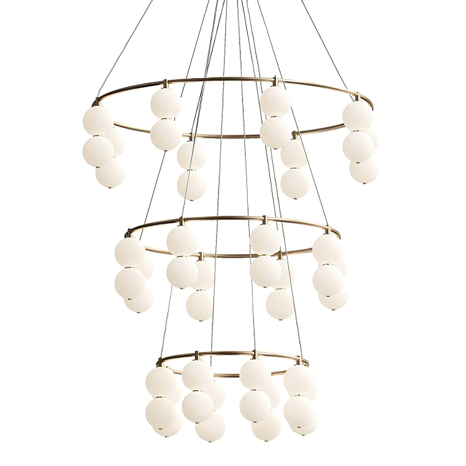 Echo Contemporary Brass Glass Chandelier - Image 9