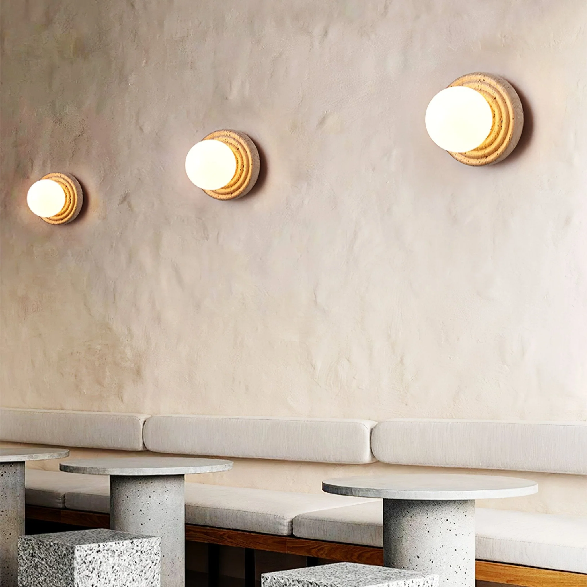 Echo Travertine Globe Wall Lamp - Image 12