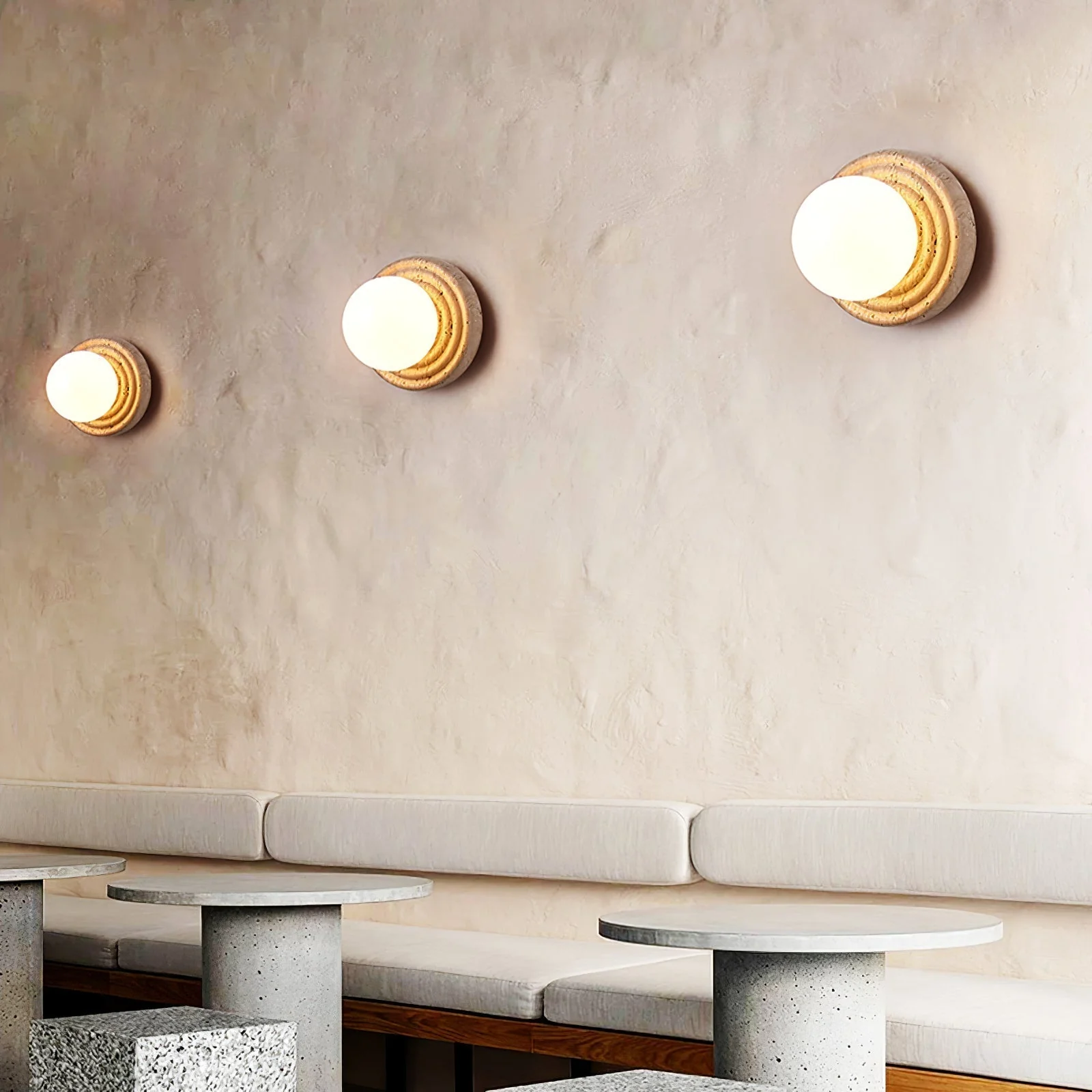 Echo Travertine Globe Wall Lamp - Image 15