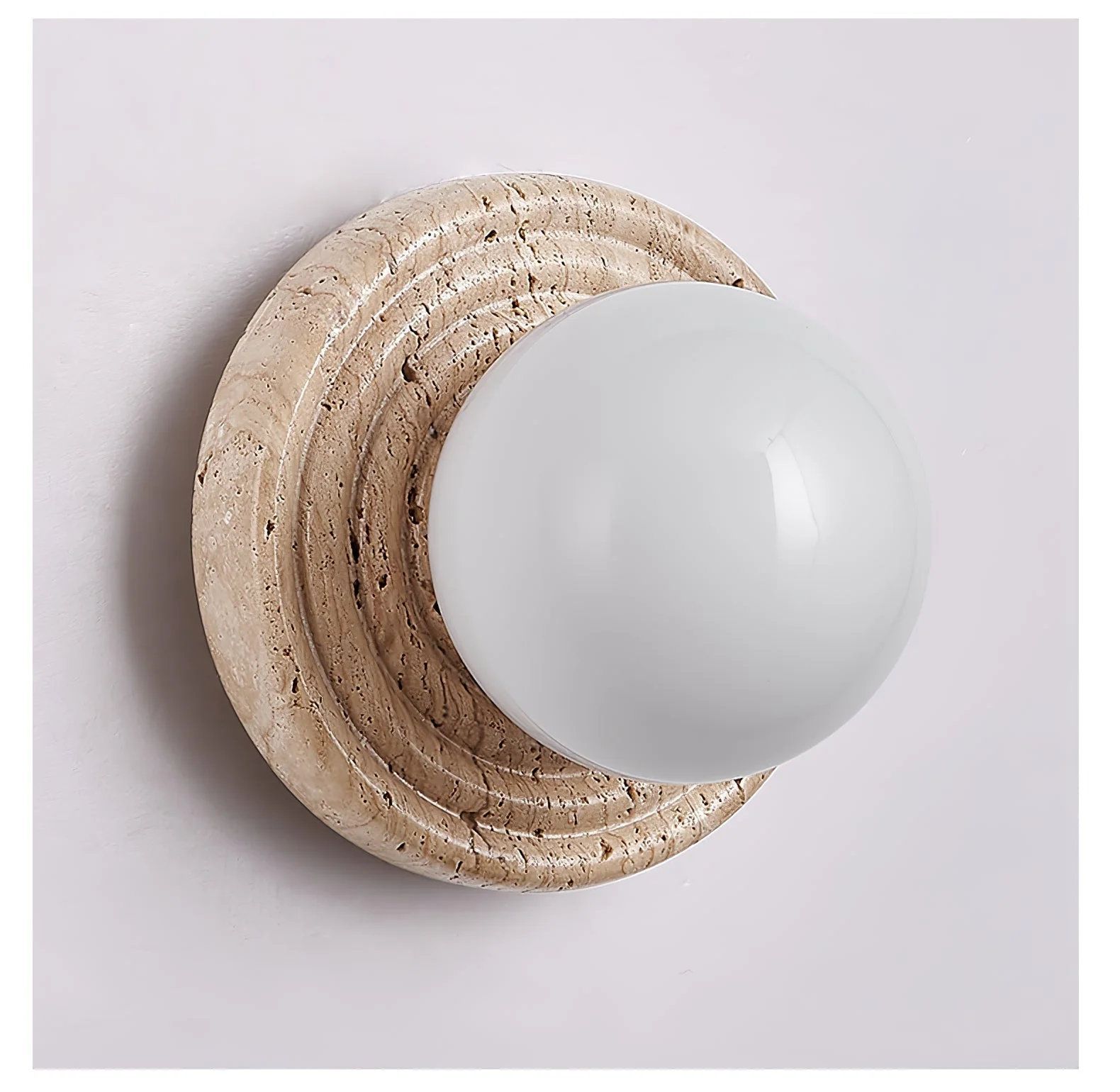 Echo Travertine Globe Wall Lamp - Image 6