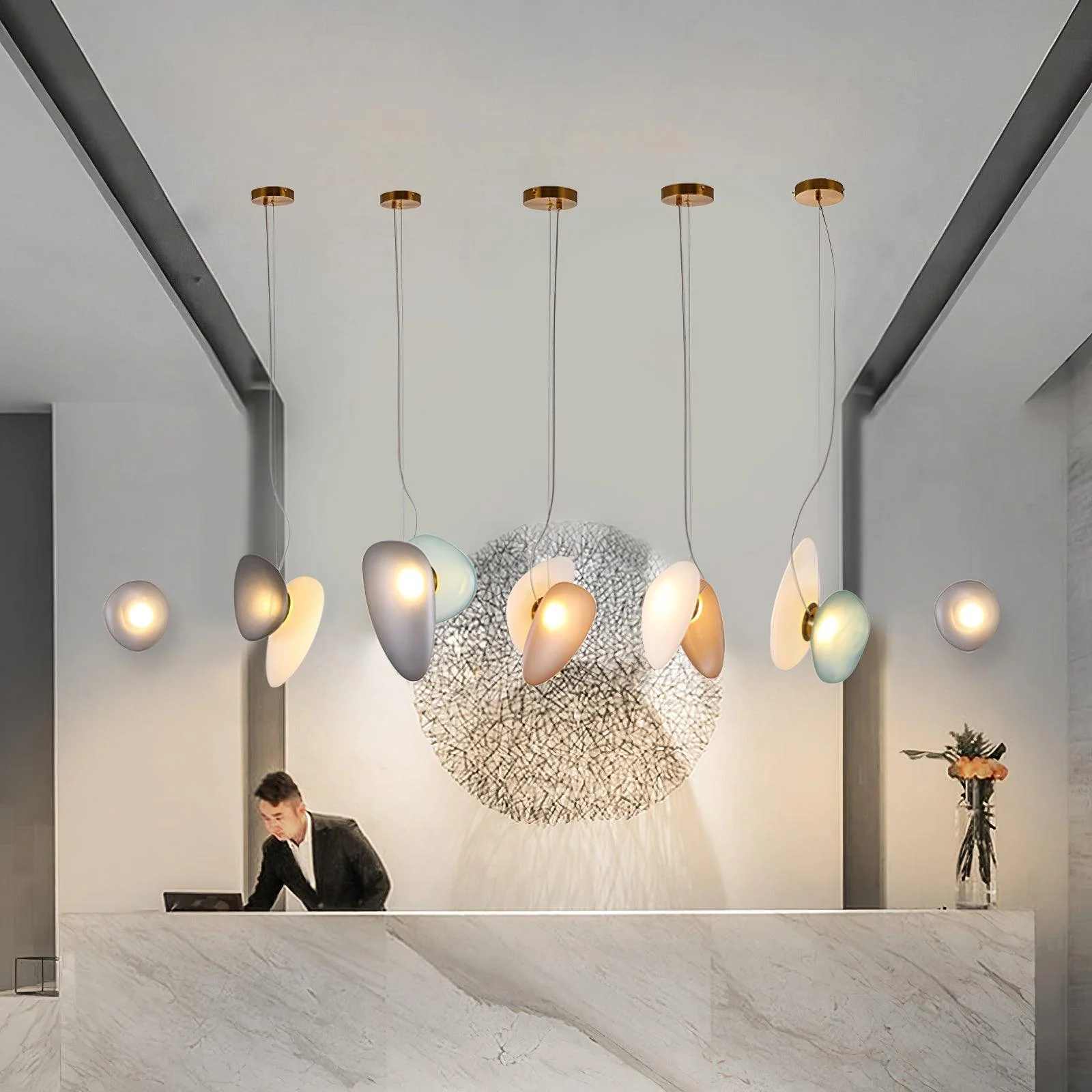 Eclipse Frosted Glass Pendant Light - Image 23
