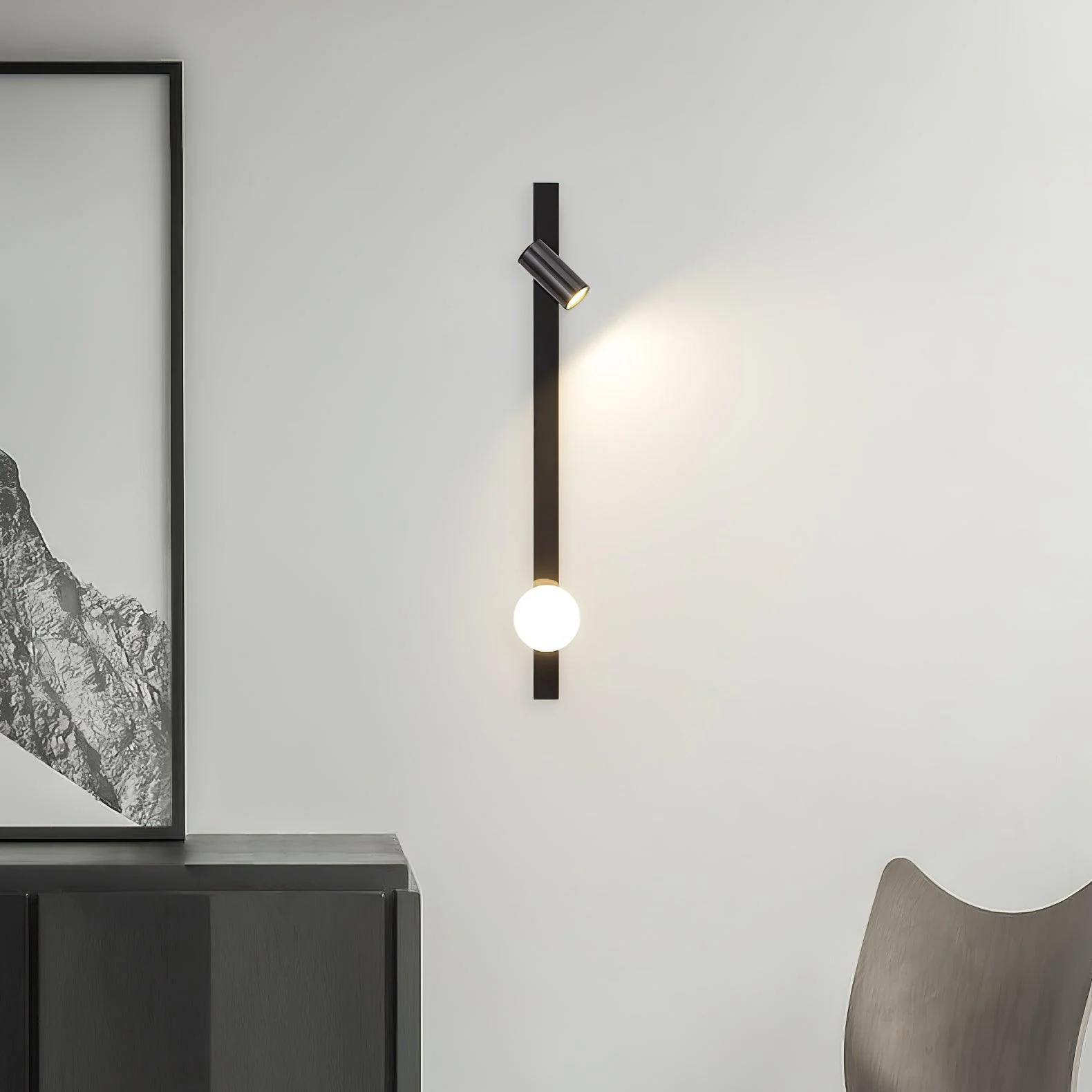 Elarise Brass Glass Minimalist Wall Light - Image 17