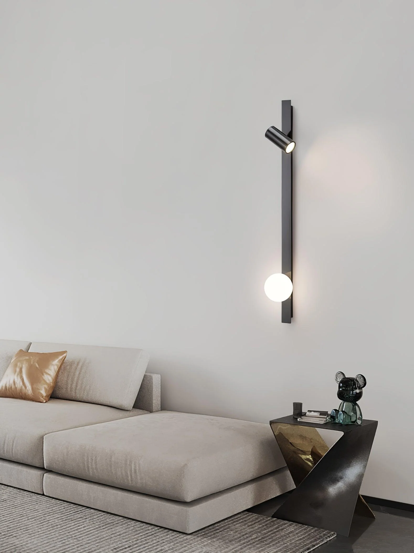 Elarise Brass Glass Minimalist Wall Light - Image 25