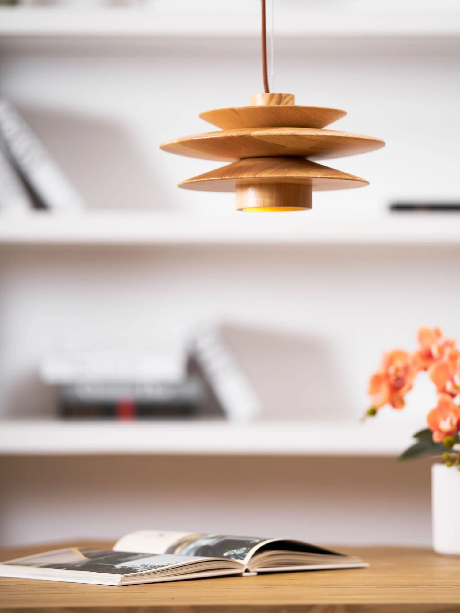 Eldora Wooden Retro Pendant Light - Image 5