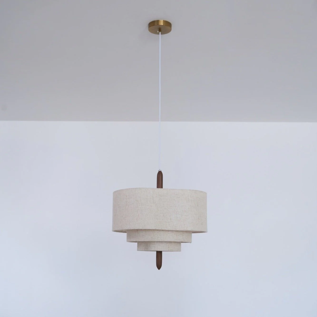 Eldorora Elegance Wave Ladder Wood Fabric Pendant Lamp - Image 10