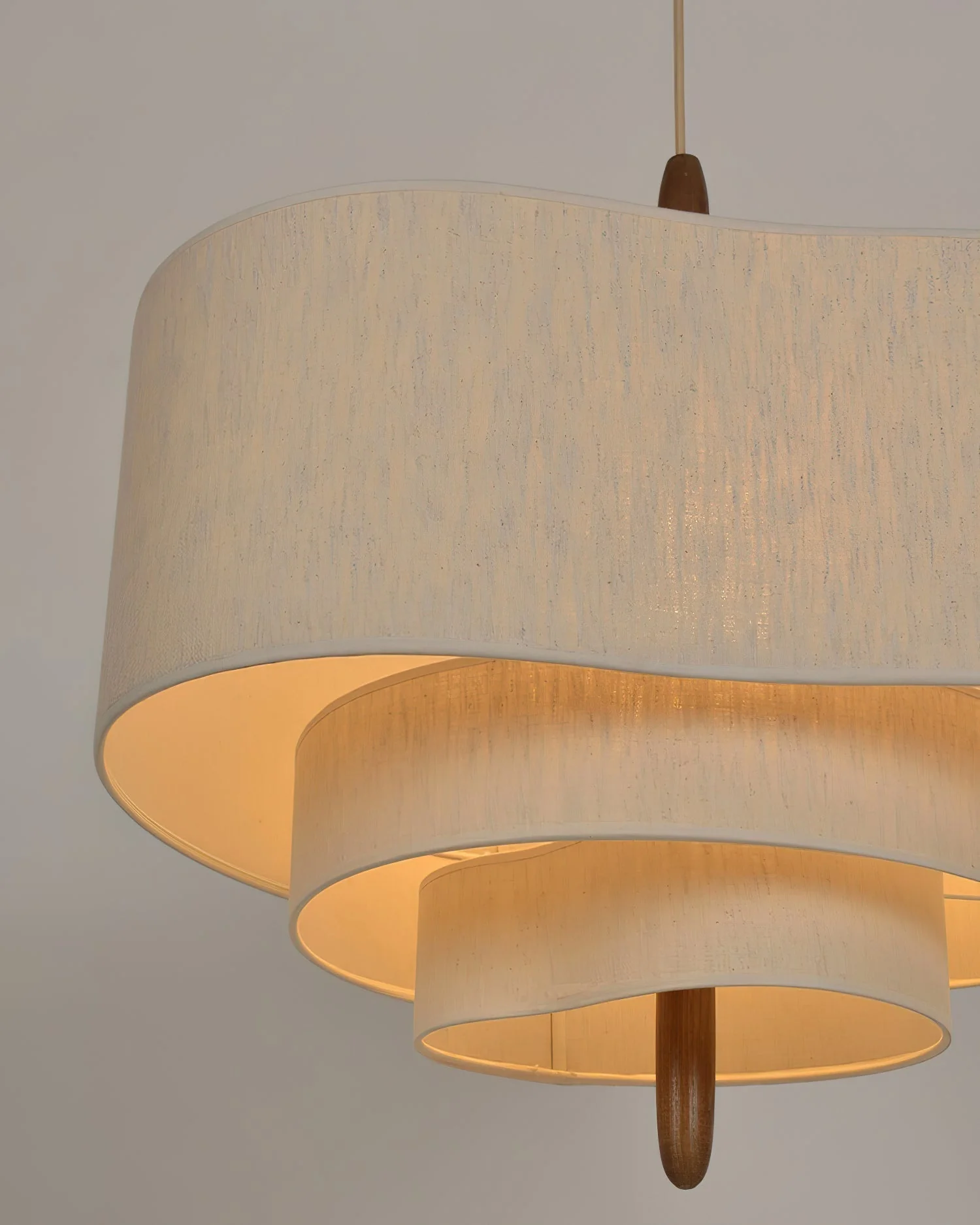 Eldorora Elegance Wave Ladder Wood Fabric Pendant Lamp - Image 18