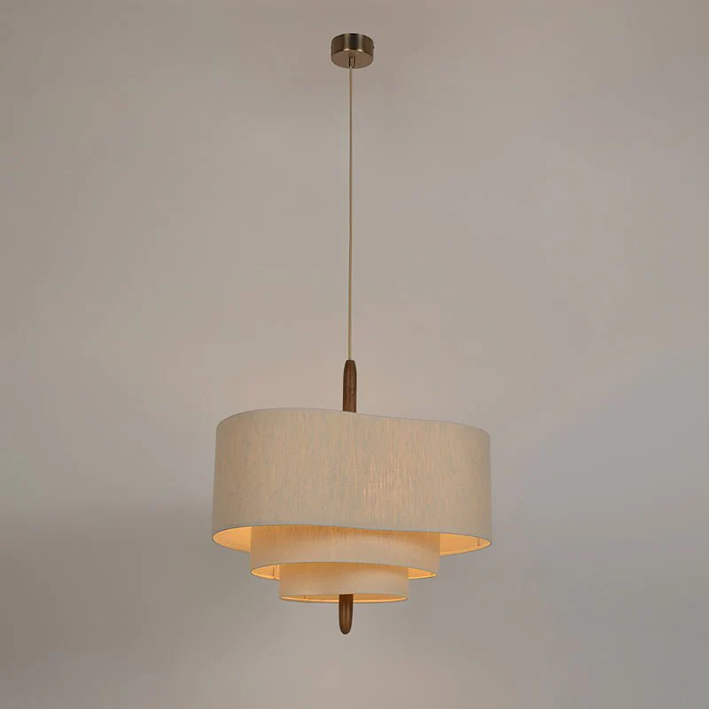 Eldorora Elegance Wave Ladder Wood Fabric Pendant Lamp - Image 22