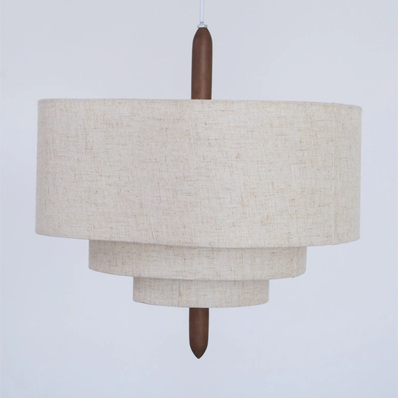 Eldorora Elegance Wave Ladder Wood Fabric Pendant Lamp - Image 3