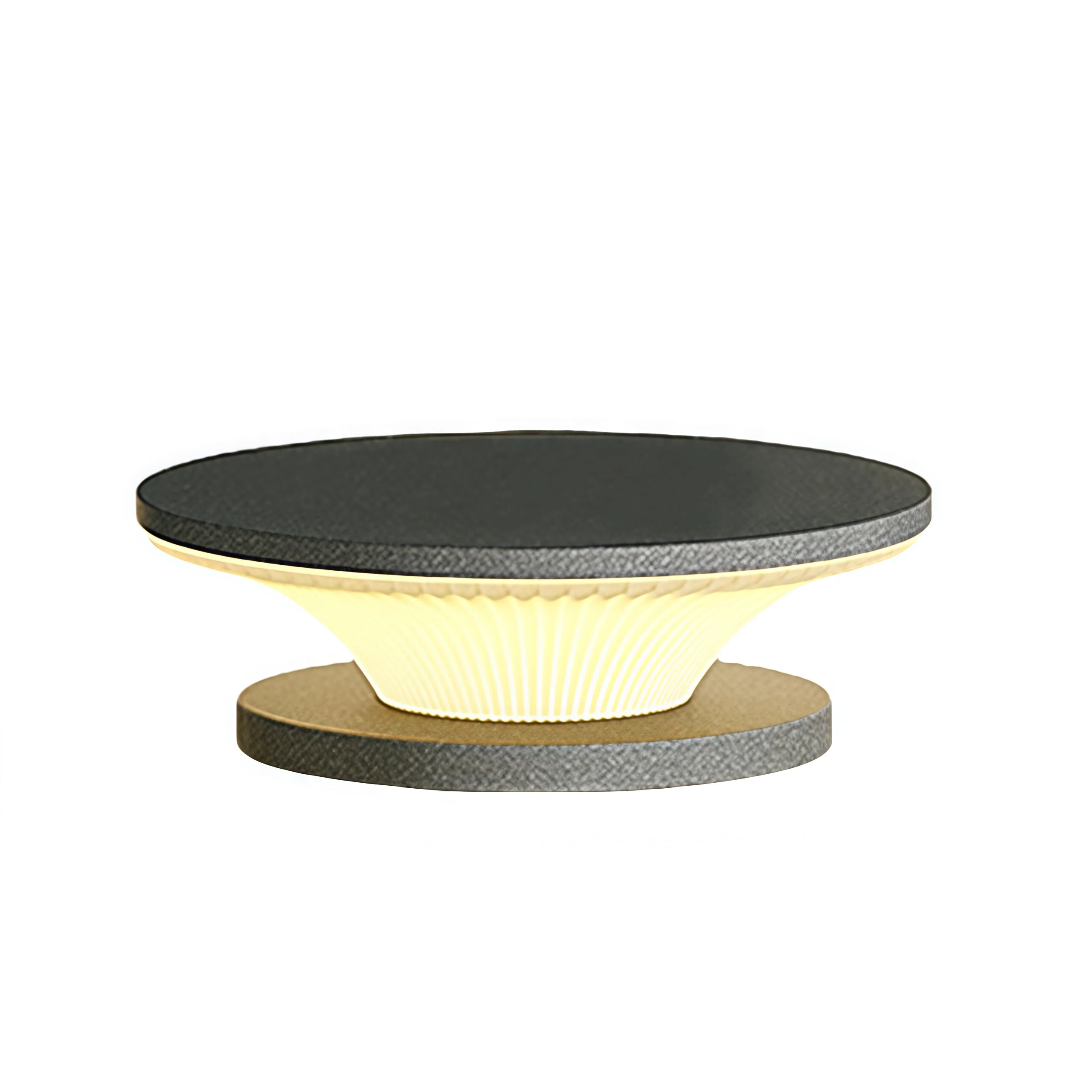Elijah Round Modern Steel Outdoor Patio Pillar Lights - Image 5