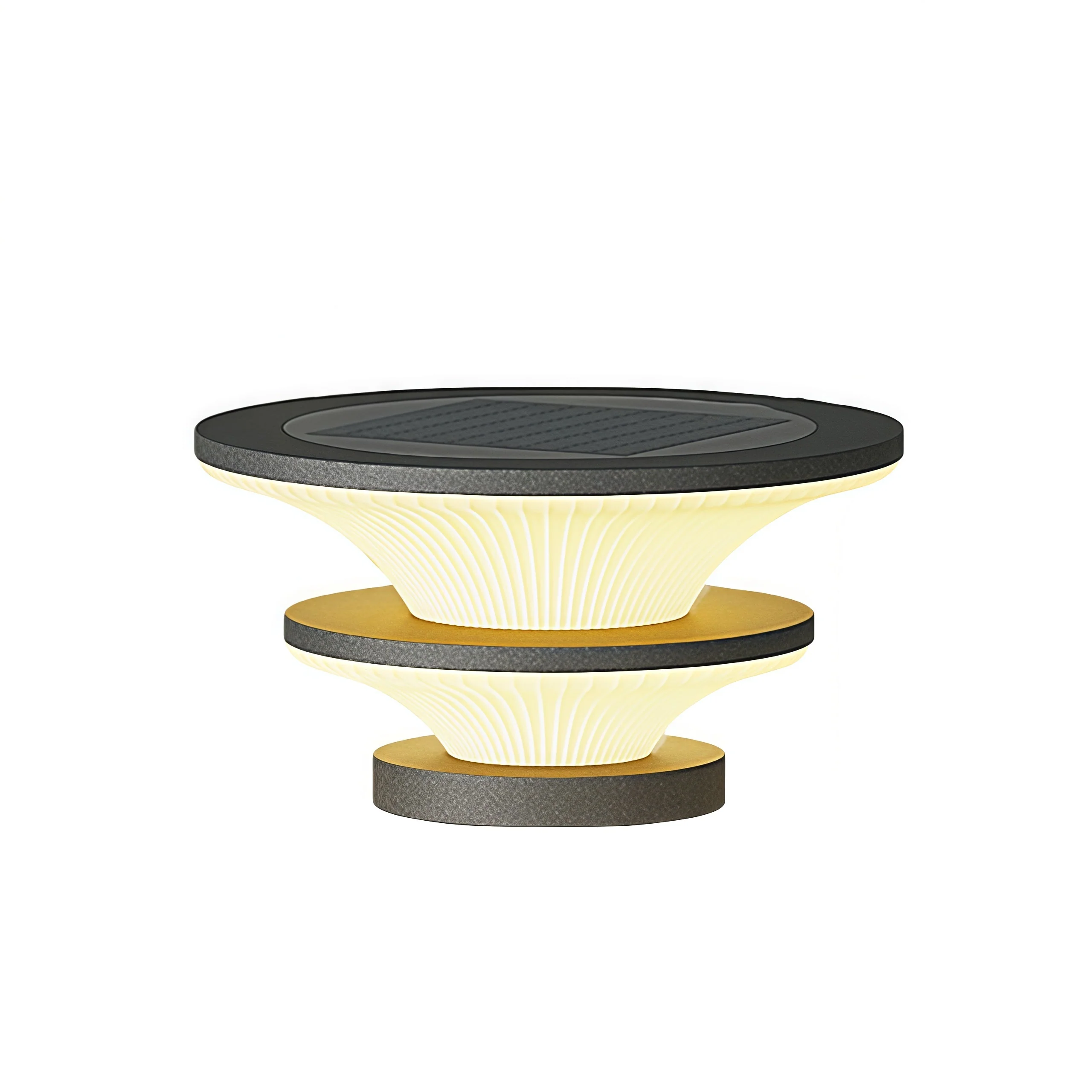 Elijah Round Modern Steel Outdoor Patio Pillar Lights - Image 6