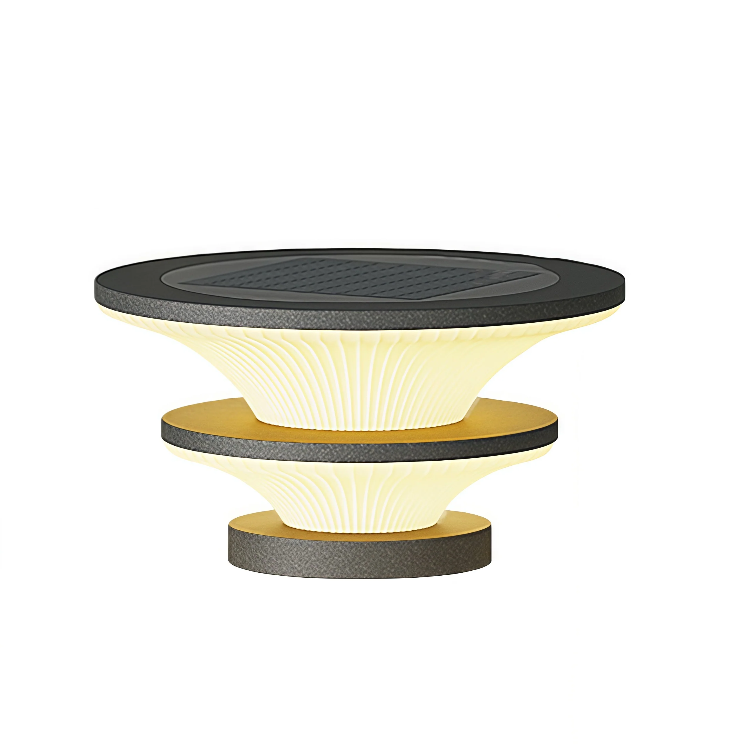 Elijah Round Modern Steel Outdoor Patio Pillar Lights - Image 7