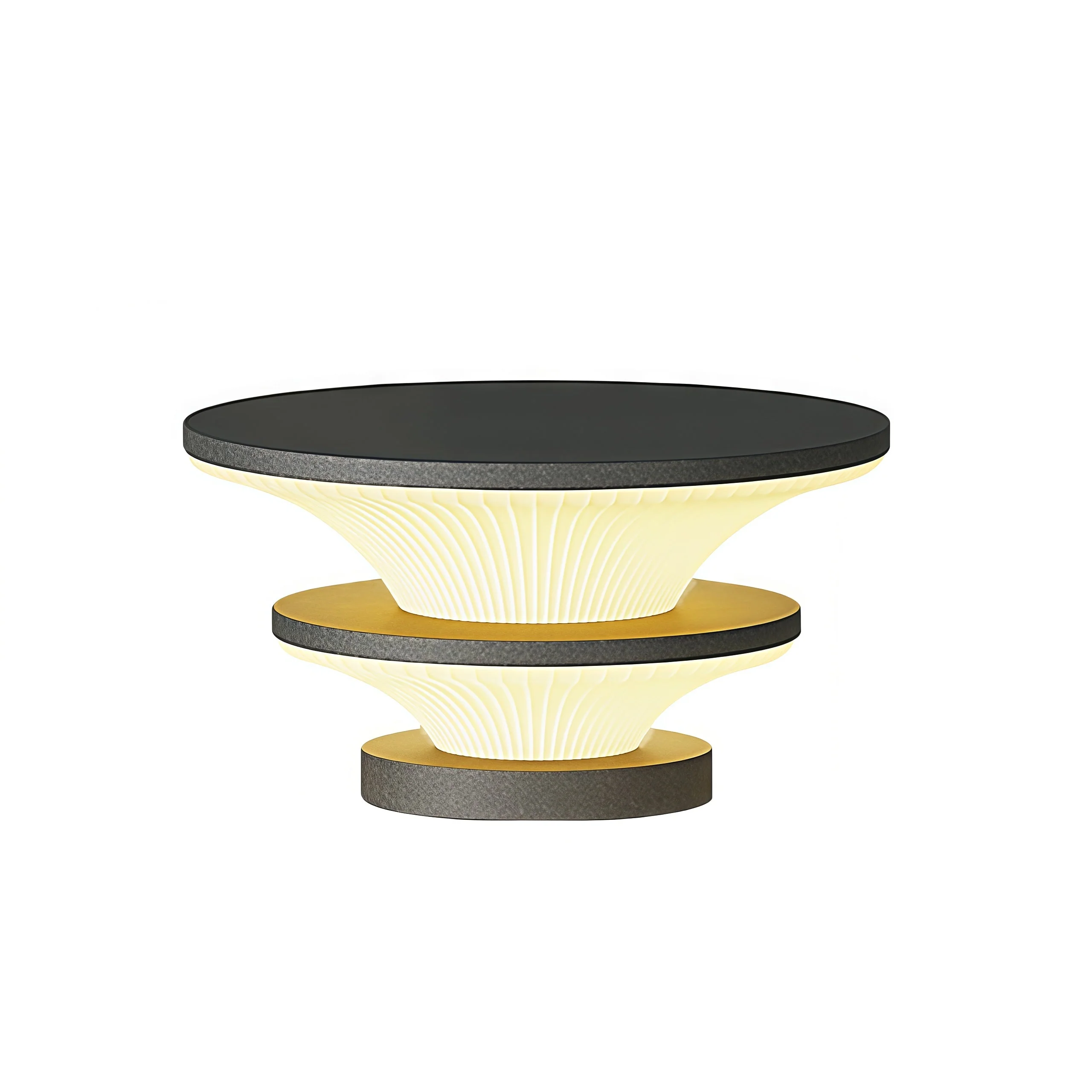 Elijah Round Modern Steel Outdoor Patio Pillar Lights - Image 8