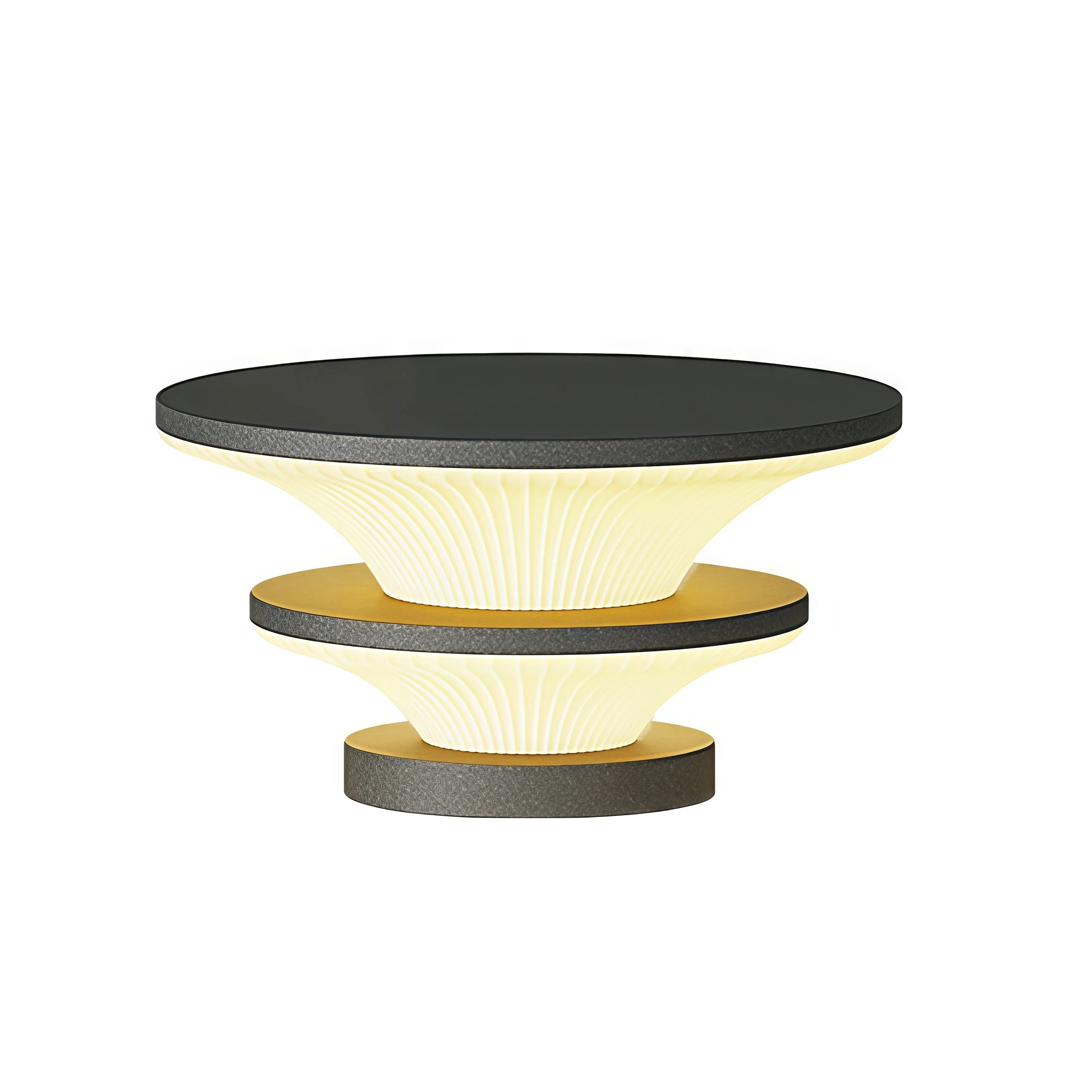 Elijah Round Modern Steel Outdoor Patio Pillar Lights - Image 9