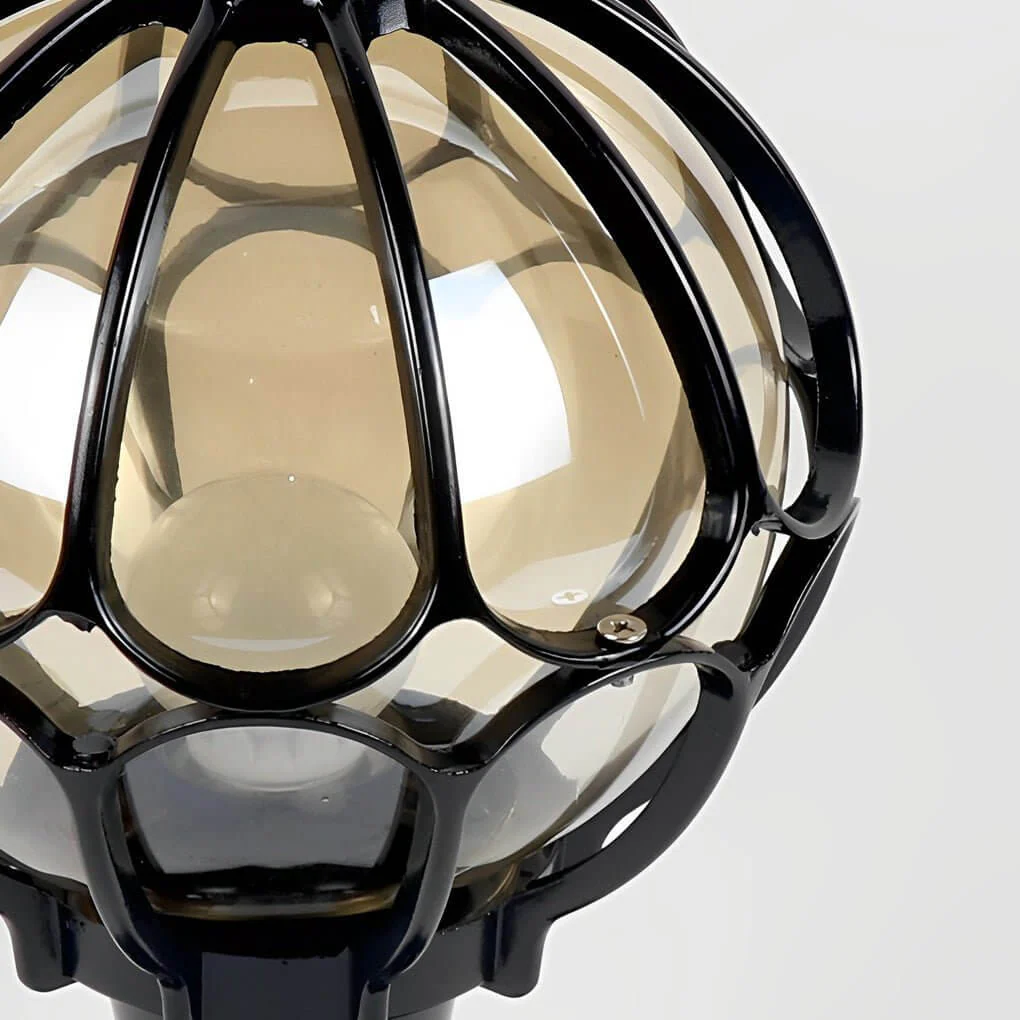 Elio Vintage Globe Glass Outdoor Pier Post Light - Image 5