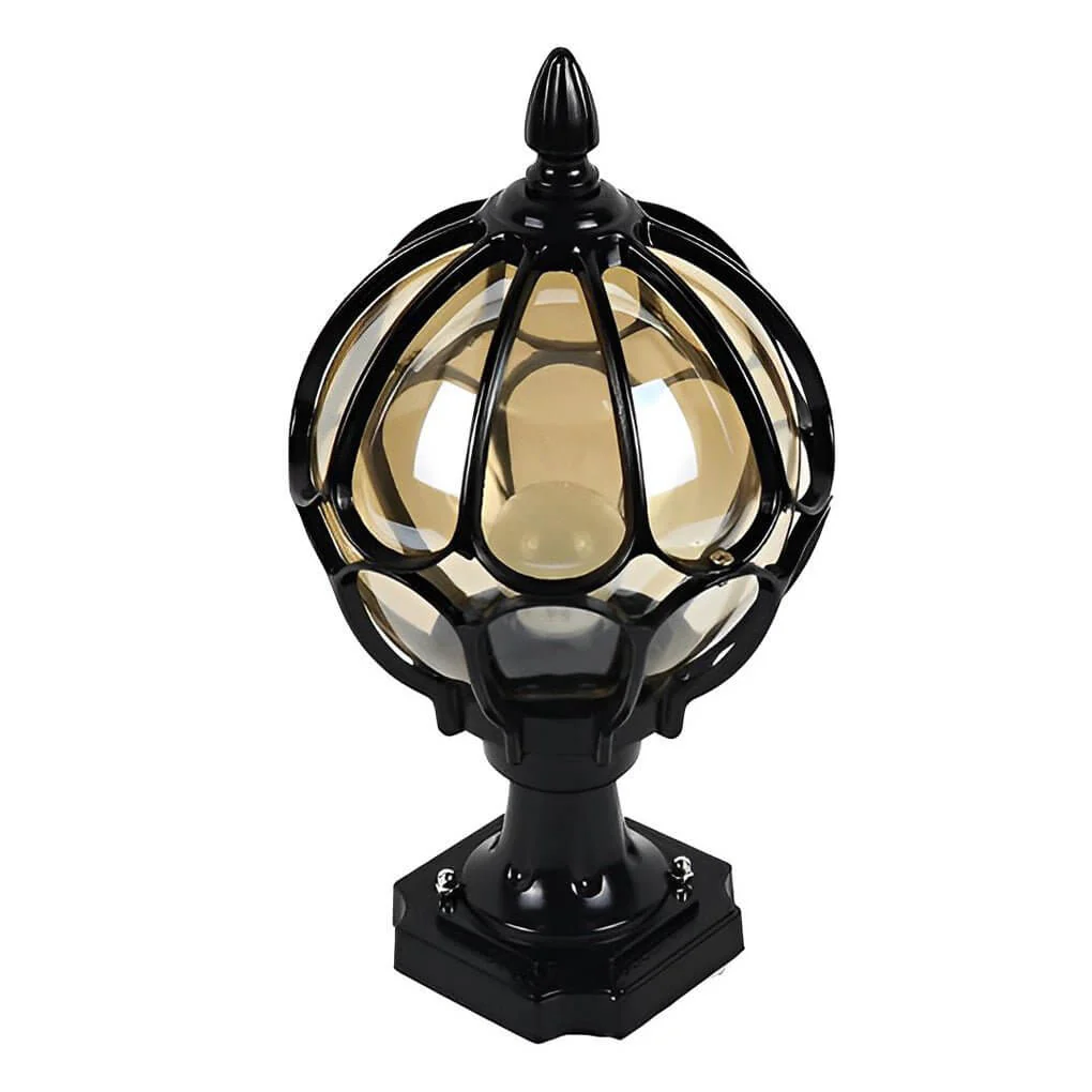Elio Vintage Globe Glass Outdoor Pier Post Light - Image 7
