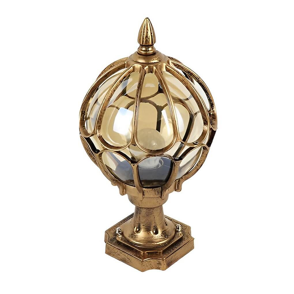 Elio Vintage Globe Glass Outdoor Pier Post Light - Image 8