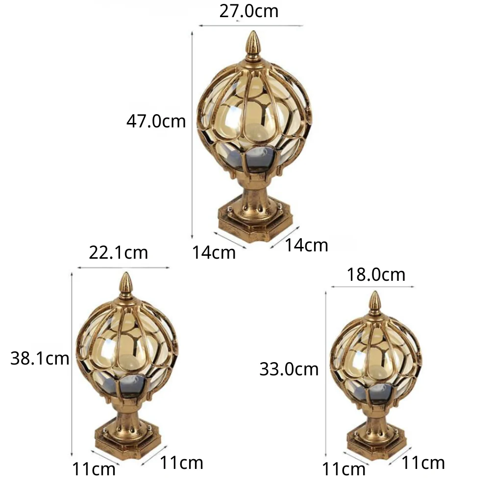 Elio Vintage Globe Glass Outdoor Pier Post Light - Image 9