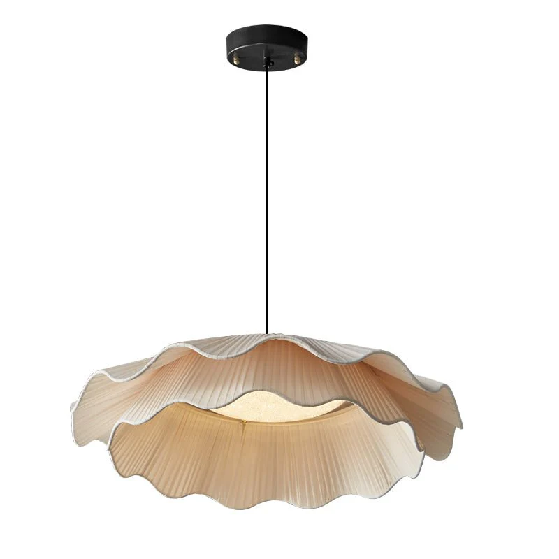 Ellorel Elegance Wave Brass Fabric Pendant Lamp - Image 17