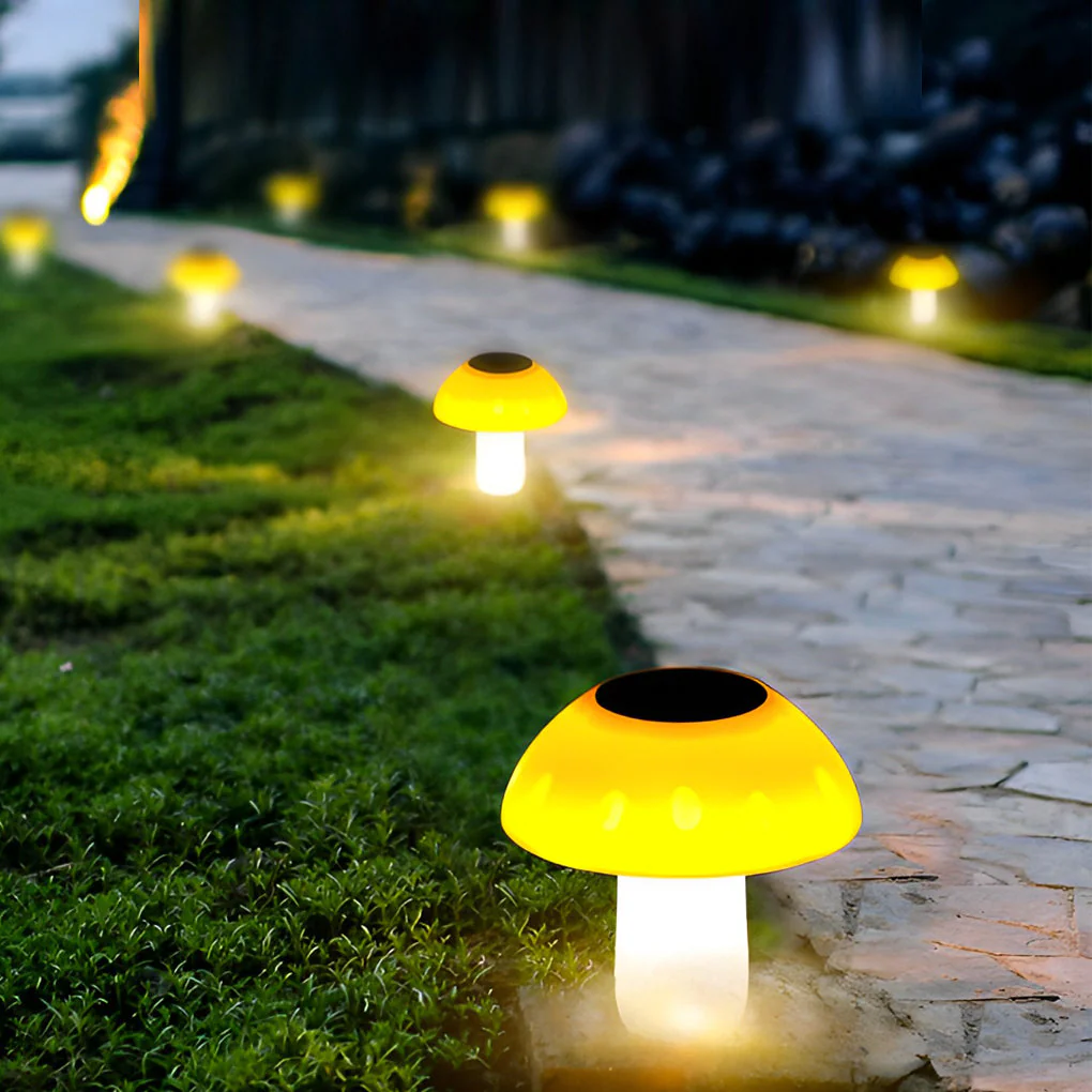 Eloie Mushroom Solar LED Plastic Outdoor Lawn Light