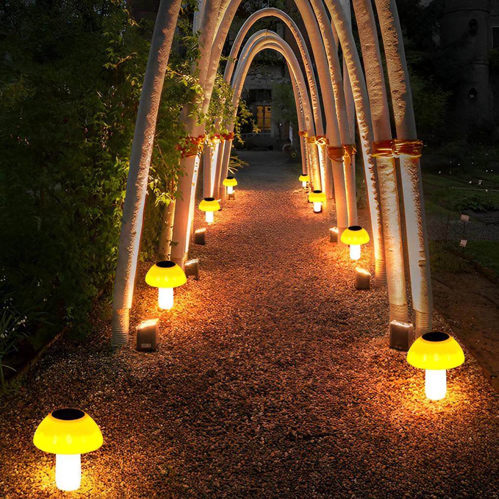 Eloie Mushroom Solar LED Plastic Outdoor Lawn Light - Image 11
