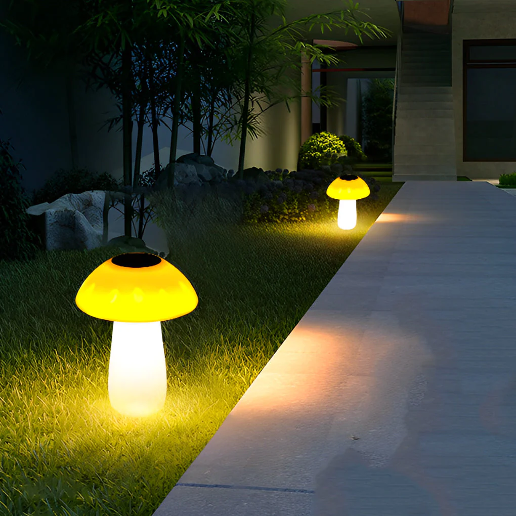 Eloie Mushroom Solar LED Plastic Outdoor Lawn Light - Image 4