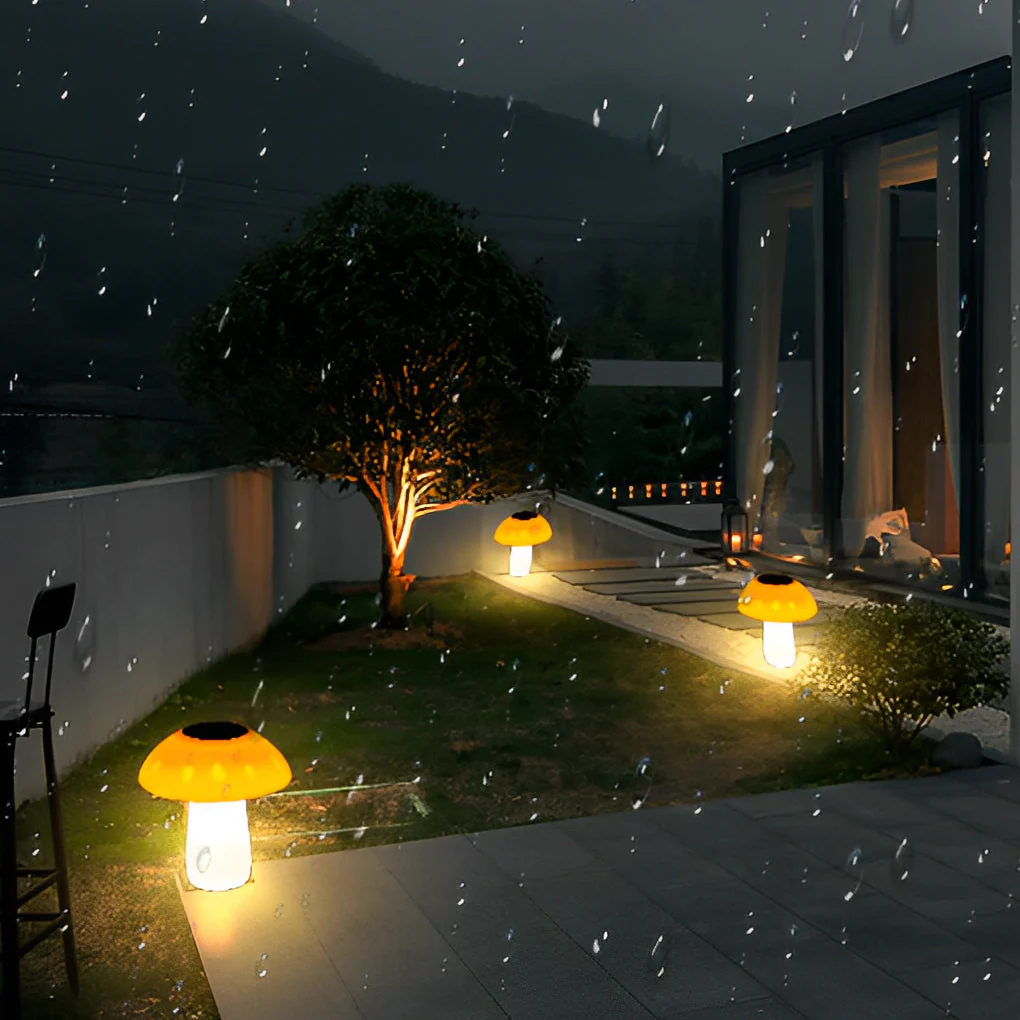 Eloie Mushroom Solar LED Plastic Outdoor Lawn Light - Image 6