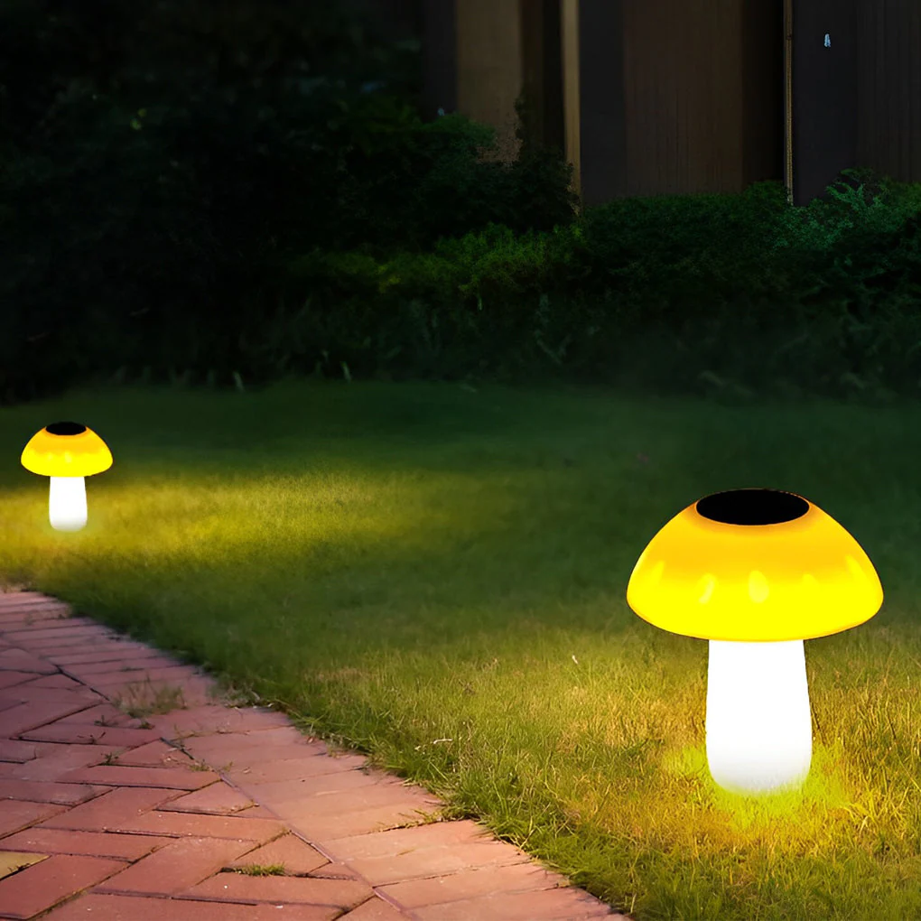 Eloie Mushroom Solar LED Plastic Outdoor Lawn Light - Image 8