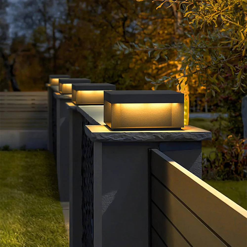 Elow Outdoor Post Lamps Modern Square Solar - Image 10