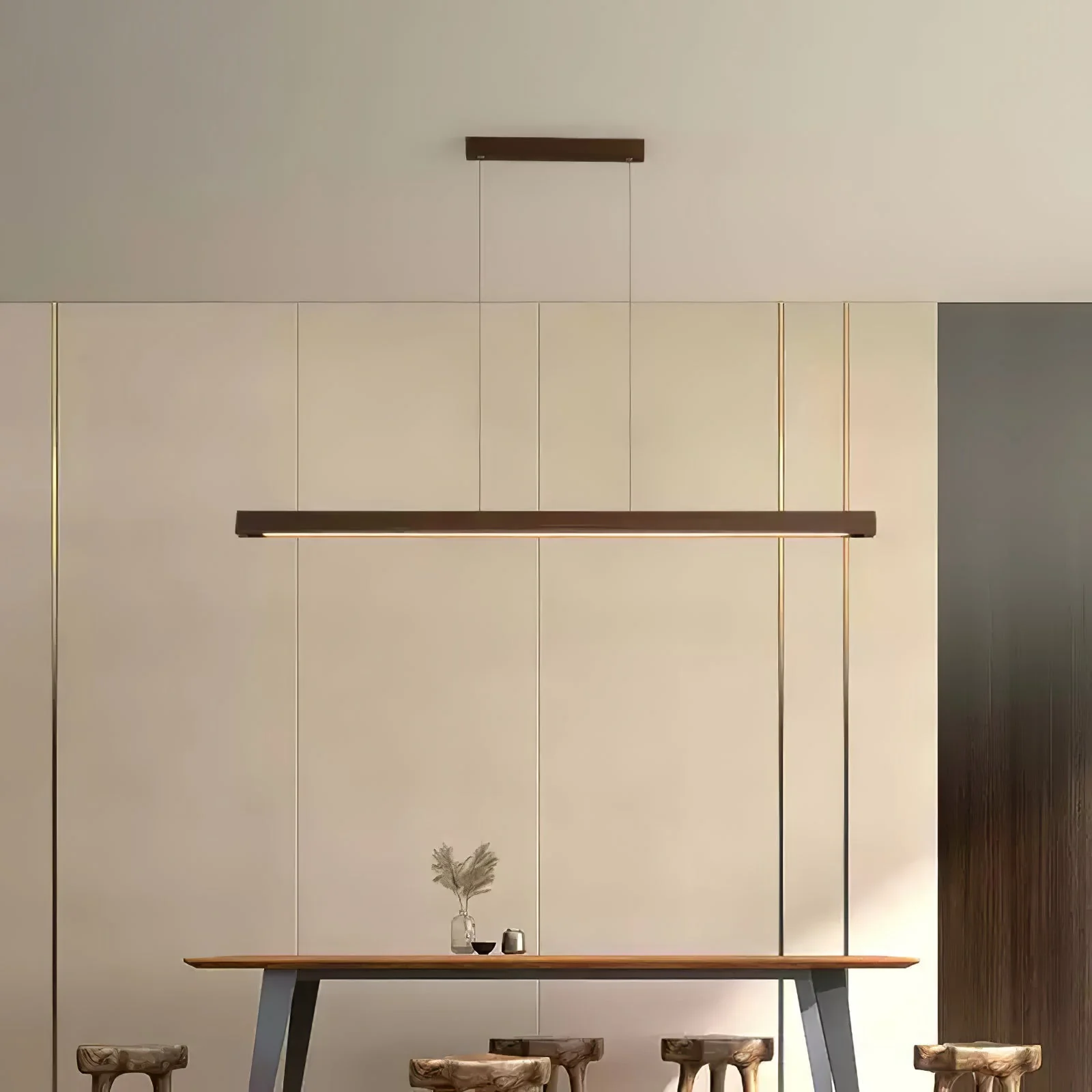 Elowen Linear Minimalist Wood Pendant Light - Image 18